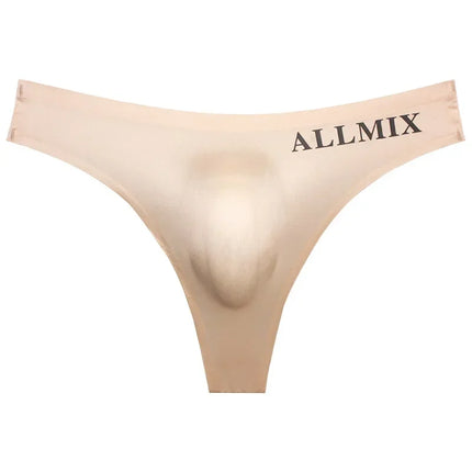3 PCS Sexy Transparent Underwear Men Thongs Sports Fitness Letter Thin Hip Panties G-Strings Ice Silk Low Waist Seamless Thongs