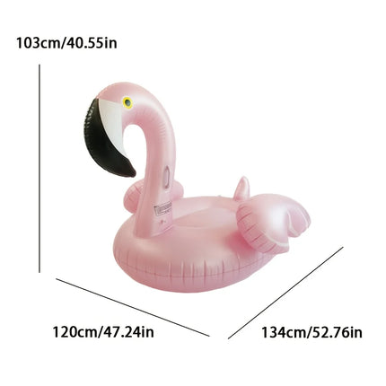 Luxury Style Feather/1pc Pink Flamingo Inflatable Ride-On/Thickened PVC Durable Pool Float/Summer Beach Vacation Photo Prop