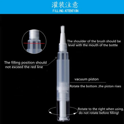 10-100pcs Empty 1-5ml Cosmetic Pen Vacuum Rotatry Pen Liquid Eyeliner /False Eyelash Glue Pen Nail Polish Dispenser Bottle