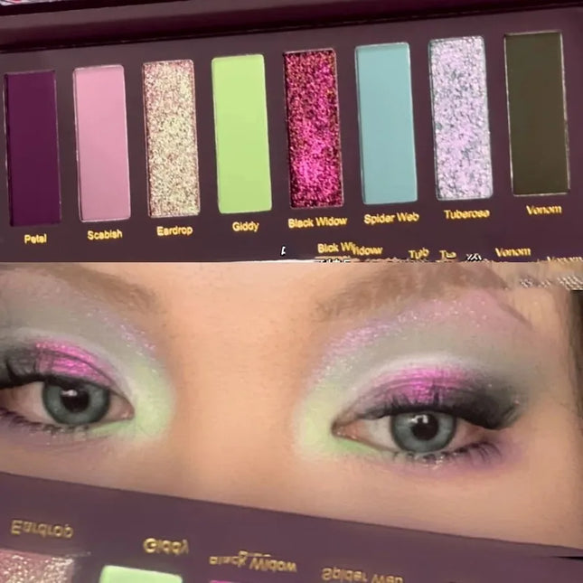 8 Colors Gothic Pearlescent Purple Eyeshadow Palette Oil Painting Style Matte Punk Metallic Chameleon Smoked Eye Pigment Makeup