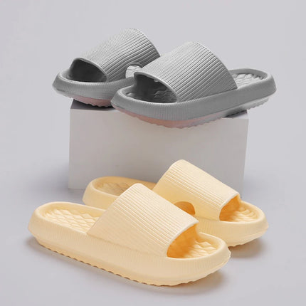Lucyever 2026 Summer Non-slip Soft Cloud Slippers Women Comfy Eva Thick Platform Slides Woman Couple Bathroom Home Flip Flops 45
