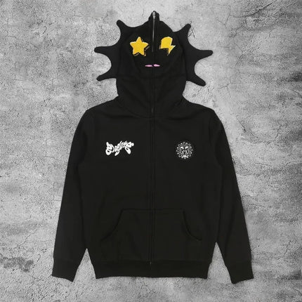 Women Men Y2K Fashion Hoodie Letter Graphics Print Zip Hoodie Clothes Women Hip-hop Long Sleeve Sweatshirt Oversized Top