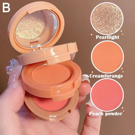 Highlight Powder Matte Blusher Eye Shadow 3 In 1 Face Makeup Natural Palette Multi-color Delicate Shiny Beauty Makeup Cosmetics