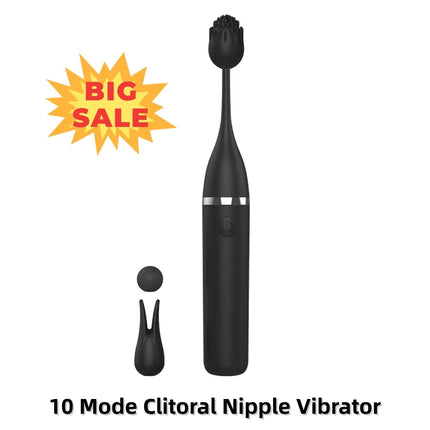 10 Mode Clitoral Nipple Vibrator G-Spot 3 Heads Clitoral Stimulator Anal Vibe Masturbator Adult Toy for Women Man Couple