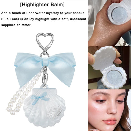 FlowersKnow Cupid Sweetie Bear Face Powder with Blush Highlighter Pendant Long Lasting Portable Makeup Decoration