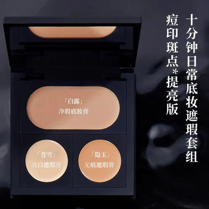 SPLASHEEN 4 Colors Concealer Palette Cream Moisturizing Foundation Cover Acne Marks Dark Brightening Skin Tone Correction Makeup