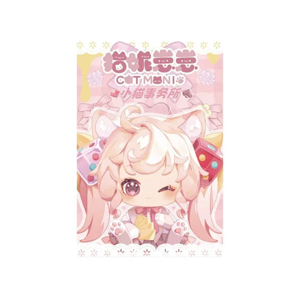Hot Original Moni Cute Cat Kitten Office Blind Box Table Display A Surprise Toy  For The Girl'S Birthday Present Cute Kawaii Gif