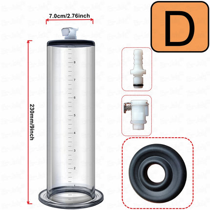 Acrylic Penis Pump Male Manual Penis Extension Enlargement Exerciser Prostate Masturbator Massager Adult Erotic Products For Man