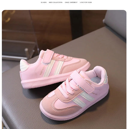PU Leather Sport Shoes For Children Soft-soled Waterproof Girl's Sneakers Ergonomics Anti-slippery Toddler Shoes For Kids