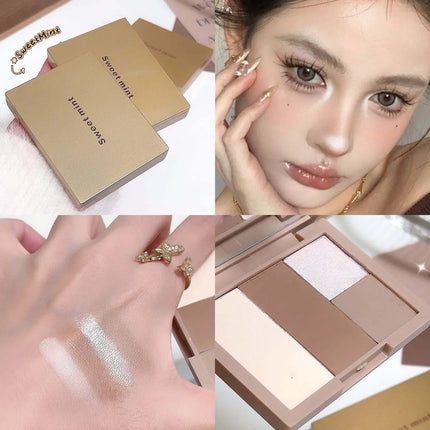 Stereoscopic Nasal Shadow Highlight Contouring Powder Palette Matte Brightening Face Shadow Contouring Powder Makeup Palette