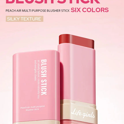 Life Girls Peach air multi purpose blusher stick,Natural and comfortable to wear, with a natural makeup effect. Highlighting blu