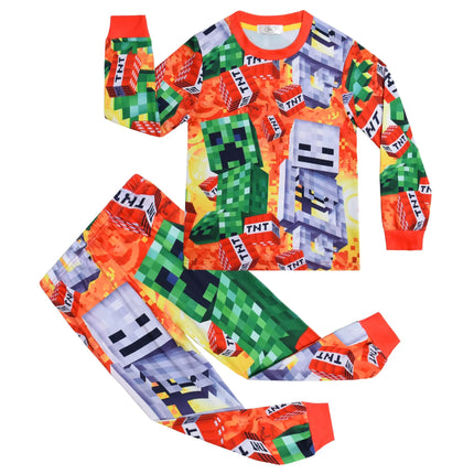 Boys Long Sleeves Top And Bottom Set 2 Pieces Boy Pajamas Games Cosplay Sleepwear Party Suit Kids Homewear Outfits