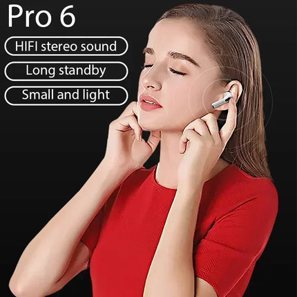 Pro6 TWS Bluetooth wireless headset Noise reduction earplug with Pro 6 wireless headset