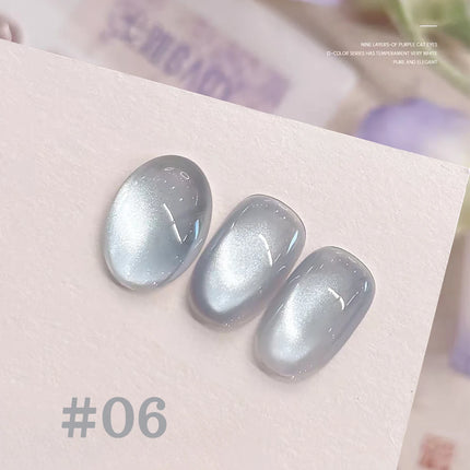 1-12pcs TC Popular Purple Cat Eye Nail Polish Gel Set UV Gel Soak Off Nail Magnetic Gel Polish Nail Art DlY For Salon At Home