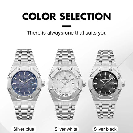 PAAZOMU Luxury Business Men's Wristwatch Waterproof Luminous Date Men's Watch Stainless Steel Fashion Quartz Watches For Men Reloj