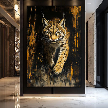 Fox Elephant Eagle Canvas Painting Black Gold Animal Print Poster Luxury Wild Animal Decoration Abstract Modern Gold Home Decor