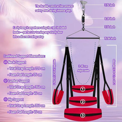 Upgraded Sex Swing Door Hanging Straps Wide Thick Cushion Adjustable Erotic Sling Hardware Buckle BDSM Bondage Toys Adult Games