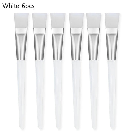 2/4/6/12pcs Facial Mask Brush Soft-head Facial Applicator Brush with Clear Plastic Handle for Spa & Salon Use Skin Care Tools