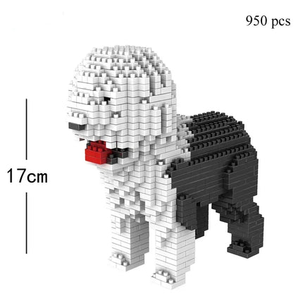 KNEW BUILT Dog Model Mini Building Block Toys Set for Kid Boy Girls Adult Beginner Teddy Hughes Corgi Collie Pet Style Bricks
