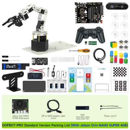 Yahboom DOFBOT PRO 6DOF Robotic Arm ROS Python Programming Learning Kit AI Large Model 3D Deep Point Cloud Recognition Gripping