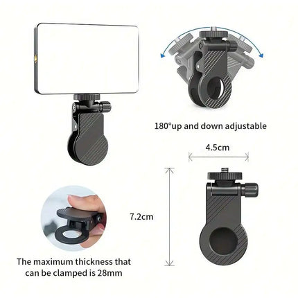 Rechargeable Selfie Light, Phone Fill Light with Clip, Portable Detachable Clip-On Video Light for Selfies, Makeup, Live Streaming, Suitable for Iphone, Android, iPad Smartphones