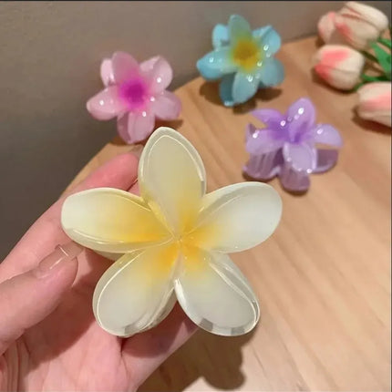 Hawaiian Gradient Hair Clips Flower Hair Claws Big Size Fashion Head Wear Hairpin for Women Girls Crab Barrette Hair Accessories