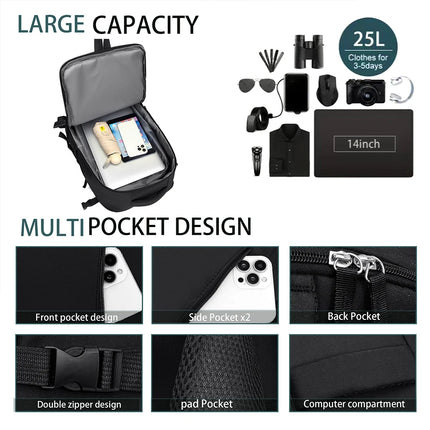 Travel Backpack Airline Approved Low Cost Airline Solid Color Leisure Large Capacity Commuter Computer Bag Backpack