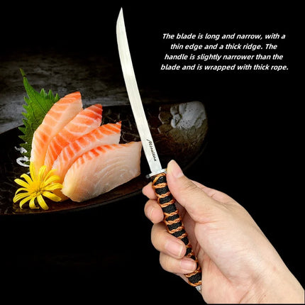 Kitchen Knife 7CR Steel Small Knife High-hardness Household Fruit Knife Sharp Cutting Meat Knife Salmon Sushi Sashimi Knife
