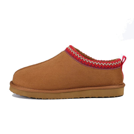 Evshine Winter Genuine Fur Slippers For Women Outdoor Non-slip Plush Lined Snow Boots Fuzzy Cotton Shoes Warm Fur House Slippers