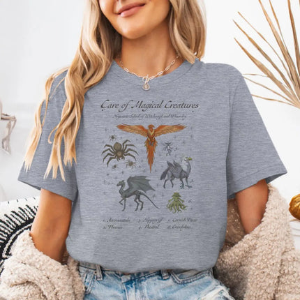 Vintage Wizard Magic T-shirts Women Men Classic Retro Animal Print T Shirts For Fan Gifts