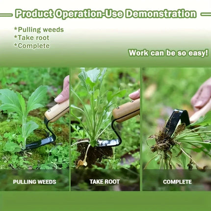 1 Handheld Weeding Tool - Durable Metal Fork with Wooden Handle for Easy Removal of Dandelions and Weeds, Weeding Trimmer
