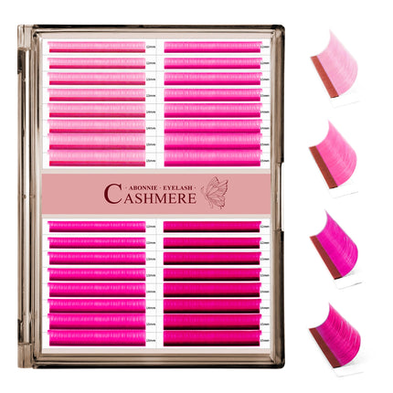 32Rows Purple Color Classic Eyelash Extensions Fluffy Eyelashes Mixed Tray Volume Eyelashes Abonnie Lash