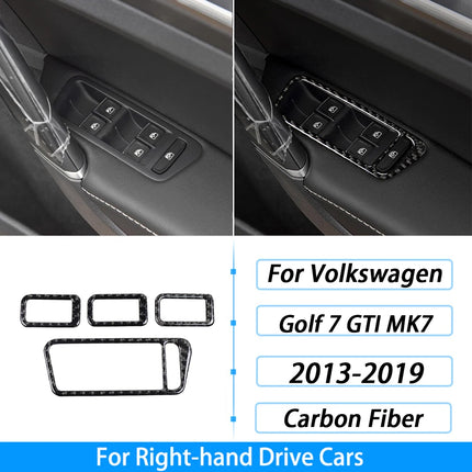 For Volkswagen Golf 7 GTI MK7 2013-2019 Carbon Fiber Gear Shift Air Outlet Window Lift Dashboard Suit Trim Car Interior Sticker