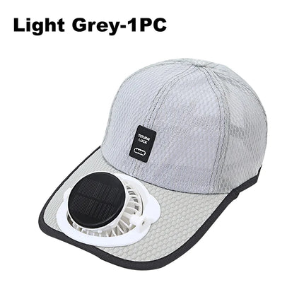 Solar USB Rechargeable Fan Hat Breathable Summer Cap Anti UV Baseball Cap for Hiking Fishing Outdoor Sports Father Day Gift