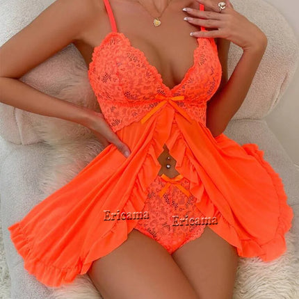 Sexy Underwire Push Up Bra Set Erotic Intimates Spaghetti Strap Lingerie Set Lace Bodysuit Women Backless Sexy Costumes