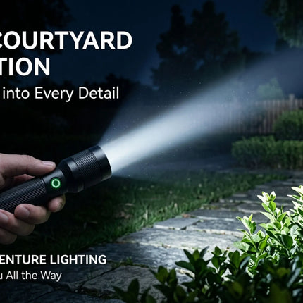 1200LM EDC Handheld Flashlight,USB-C Rechargeable Tactical Zoomable Torch,1000m Long Range,4 Modes for Outdoor Camping Emergency