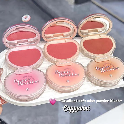 Cappuvini Gradient Soft Mist Monochrome Powder Blush Matte Makeup blush Palette Cosmetics Rouge