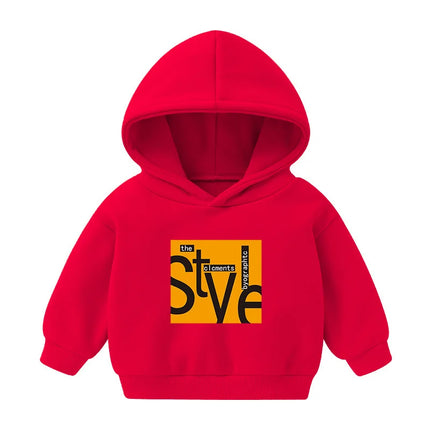 1pcs Boys Girls Thick Velvet Cartoon Tees Kids Solid Casual Fashion Warm Autumn Winter Sweatshirt Hoodie Baby Cloths Infant Tops