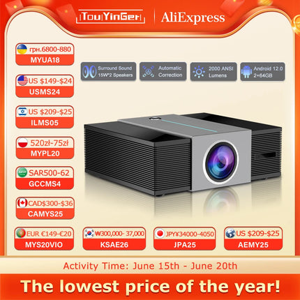 Touyinger Q11W Ultra Fully Enclosed Full HD 4K Video WiFi Android High Sound Low Power Consumption Home Theater Projector