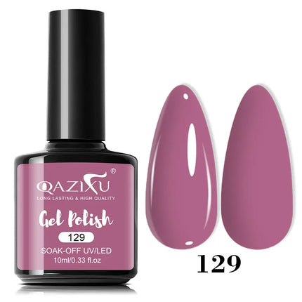 QAZIXU 1/6Pcs Purple Nude Color Gel Nail Polish Pink Gel Polish Semi Permanent Soak Off UV LED Nail Art DIY Popular Color