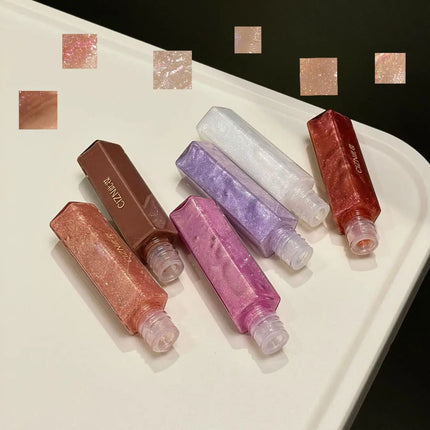 Cizn Galaxy Qin Lip Gloss Moisturizing and Long-Lasting Fine Shimmer Plumping Lip Gloss Mirror-Like Water Gloss Daily Lipstick Cosmetics Same Style as Girl Groups