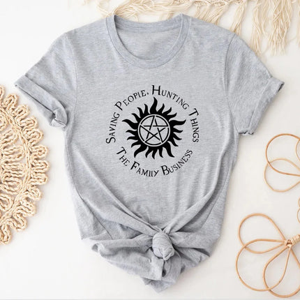 Supernatural T-shirt Women Pop Culture Pastel Digital Korean Clothes Anime Grunge T-shirt Punk Korean Clothes Comfortable Y2k