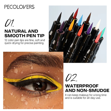 1PC Matte Waterproof Liquid Eyeliner - Green/Blue/Red/Purple, Quick Drying, Gentle Texture, Long-lasting, Fine Tip, Waterproof