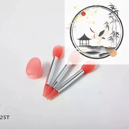 3PCS Silicone Lip Balms Lip Mask Brush With Sucker Dust Cover Makeup Brushes Lip Film Brush Anti-lost Dust Cover