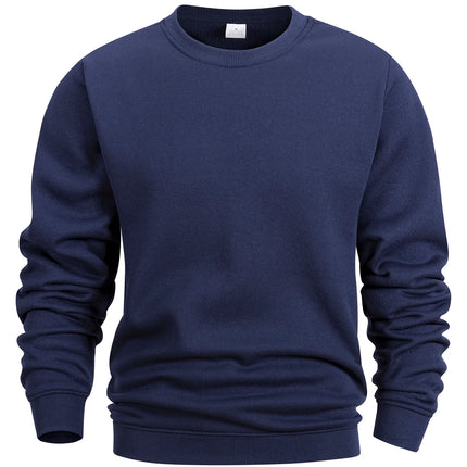 Men's Crew Neck Sweatshirts Solid Color Sweatwear Spring Outdoor Casual Daily Long Sleeve Pullover Hoodie Man Sportswear