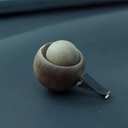 Natural Wood Car Diffuser Flame-Proof Spherical Air Freshener Wooden Odor Eliminator for Car & Home Bedroom Office Desk Interior