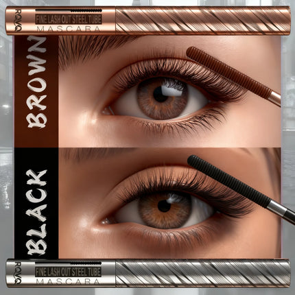 Thick and Fine Steel Tube Mascara Base Cream, Waterproof and Curling, Natural and Non-diffusing, Long-lasting Styling Mascara