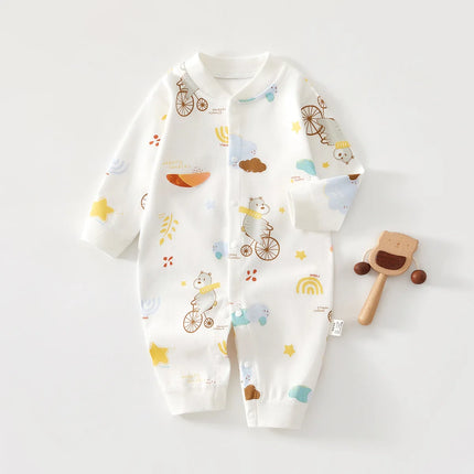 AYNIGIELL Spring & Autumn 0-12 Months Baby Jumpsuits, 100% Cotton Long Sleeve Clothes, Soft Newborn Rompers for Girls & Boys.
