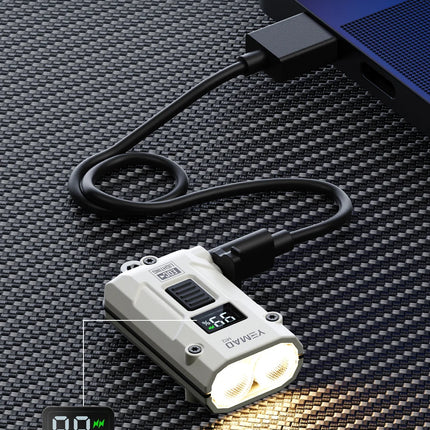 YEMAO M12 Pocket Flashlight 300 Lumens USB-C Charging Aluminum EDC Keychain Light With Power Display