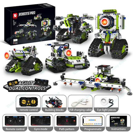 5-in-1 Series Technical Transformer Intelligent Robot Building Block With Remote Control APP Programmable STEM Toy For Kid Adult
